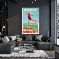 Soviet-Era Fitness Inspiration Sports Poster