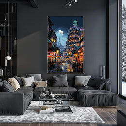 Urban Dreamscape: Futuristic East Asian City Poster
