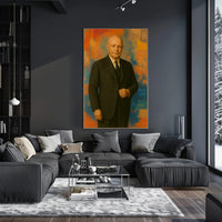 Confident Man in Suit: Abstract Artistic or Pop Culture Poster