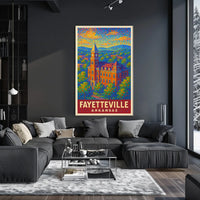 Fayetteville Landmark Pointillism Heritage Poster