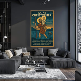 Saint Christopher Vintage Illustration Cultural or Heritage Poster