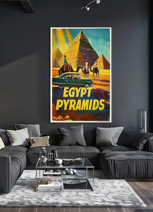 Iconic Pyramids of Egypt Vintage Travel Poster
