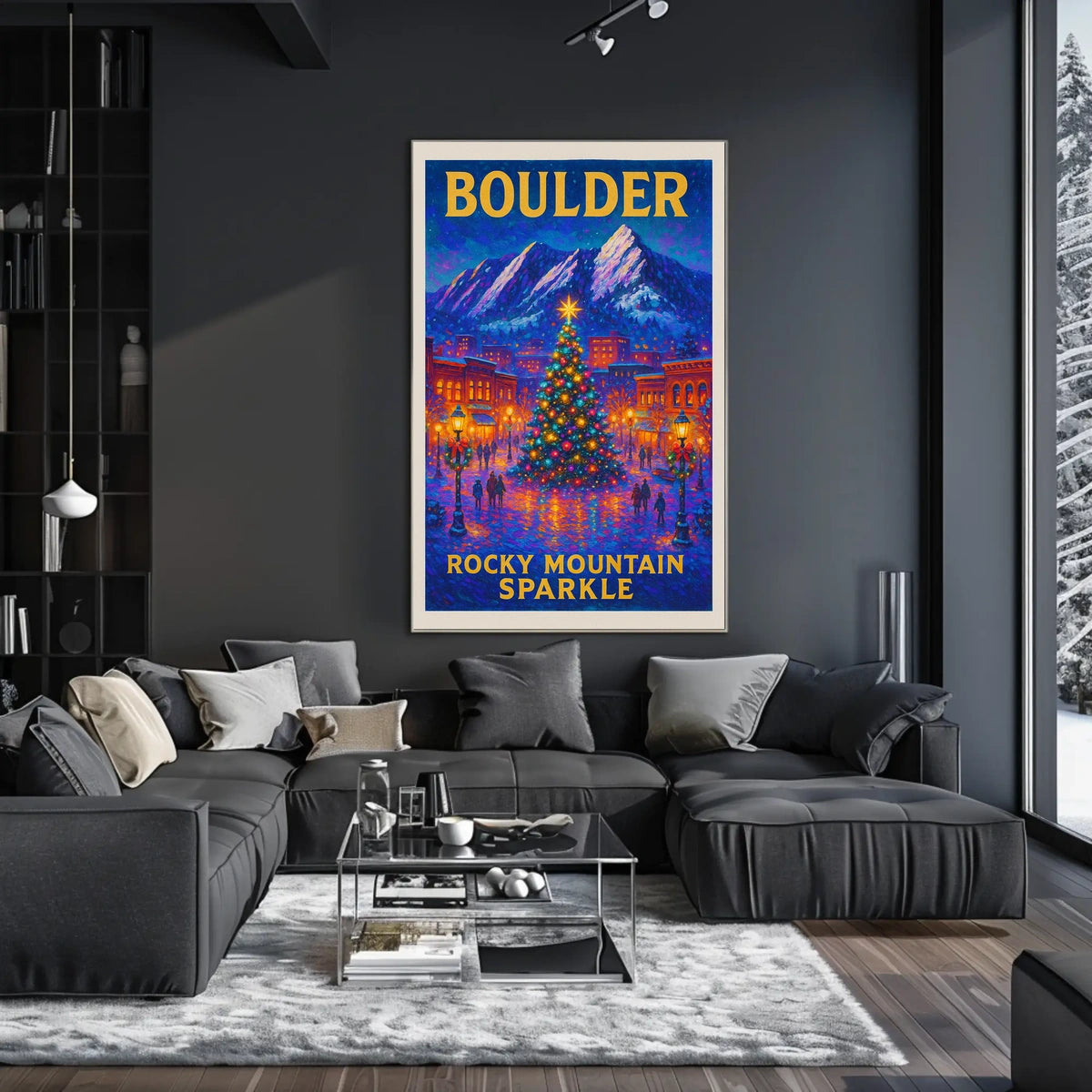 Boulder Rocky Mountain Sparkle Poster