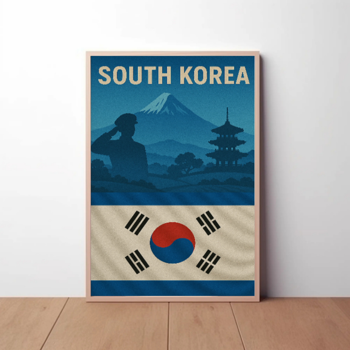 South Korea Patriotic Icons Vintage Heritage Poster