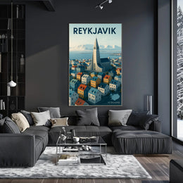 Reykjavik Cityscape Adventure Travel Poster PosterGoat