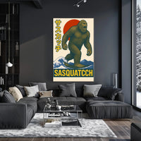 Sasquatch in Retro Style Poster PosterGoat