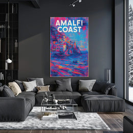 Amalfi Coast Poster Wall Art 18x24 Scenic Coastal Decor