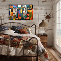 Cubist Faces Abstract Modern Art Poster Print