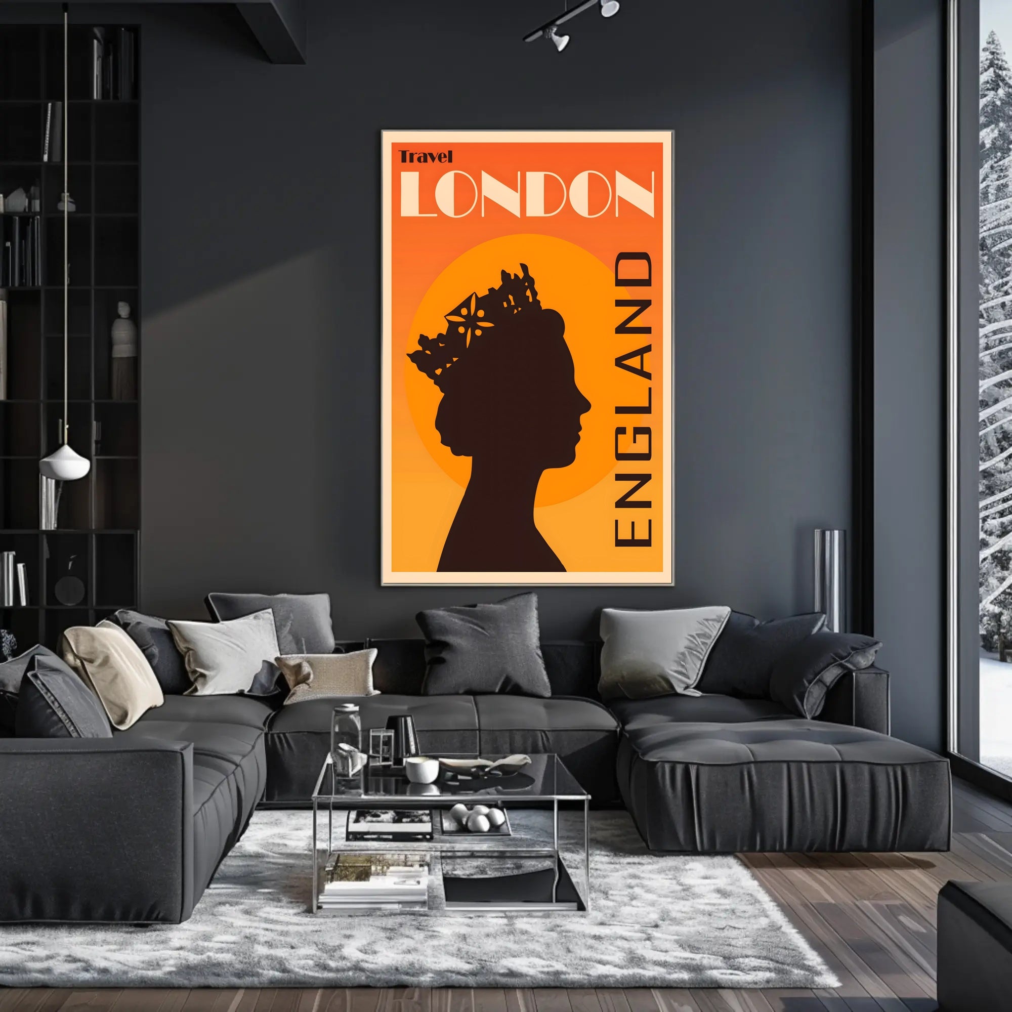 Travel London England Silhouette Art Travel Poster
