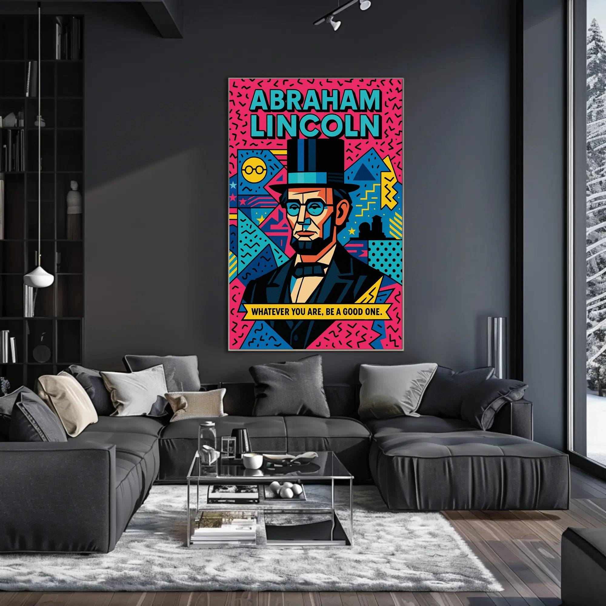 Bold Lincoln Pop Art, Motivational or Quote Poster PosterGoat