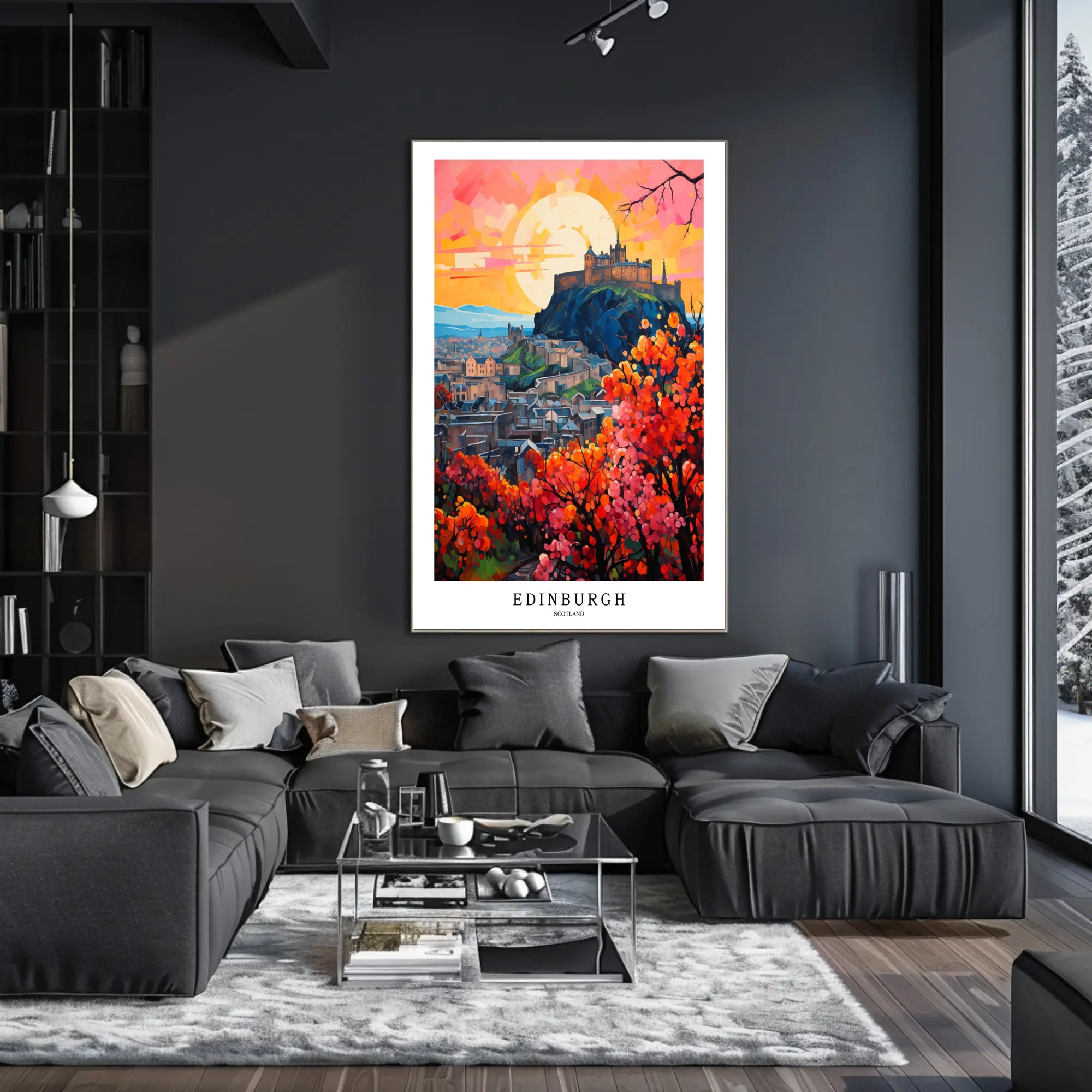 Edinburgh Castle Autumn Scene Travel Poster PosterGoat