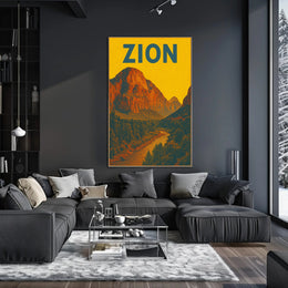 Zion National Park Vintage Travel Poster Print