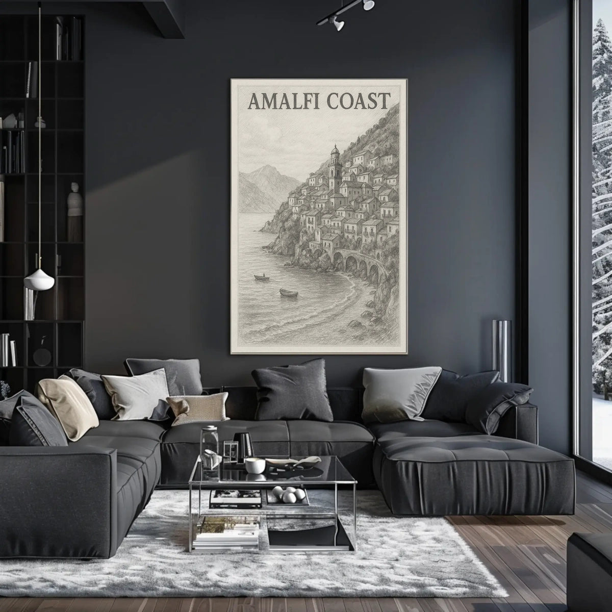 Amalfi Coast Poster Wall Art for Coastal Decor and Travel