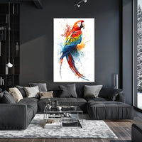 Vibrant Parrot Splash Poster
