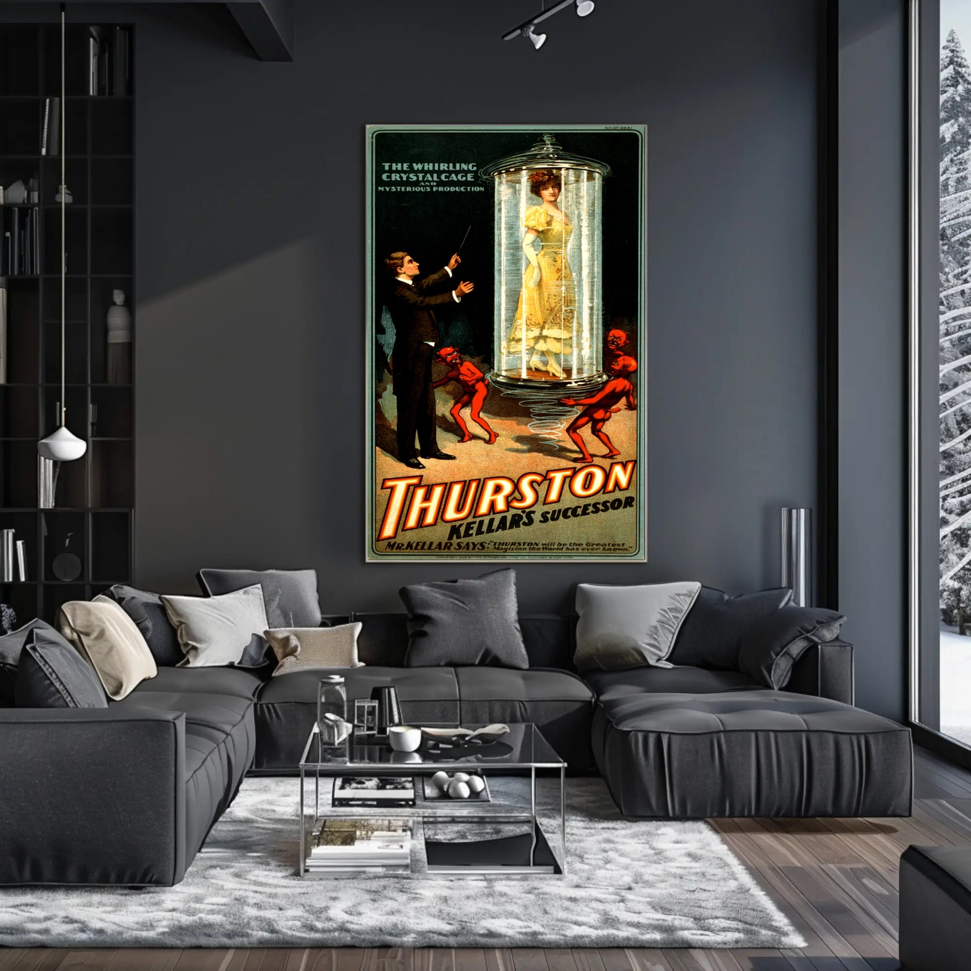 Vintage Magician's Illusion Show Early 20th Century Cultural Poster