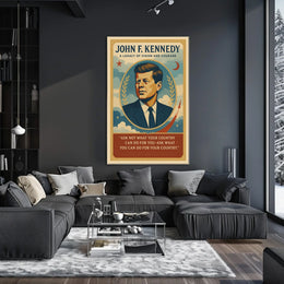 JFK Vintage Poster: Visionary Leadership and Legacy