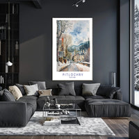 Pitlochry Winter Wonderland: Scenic Travel Poster PosterGoat