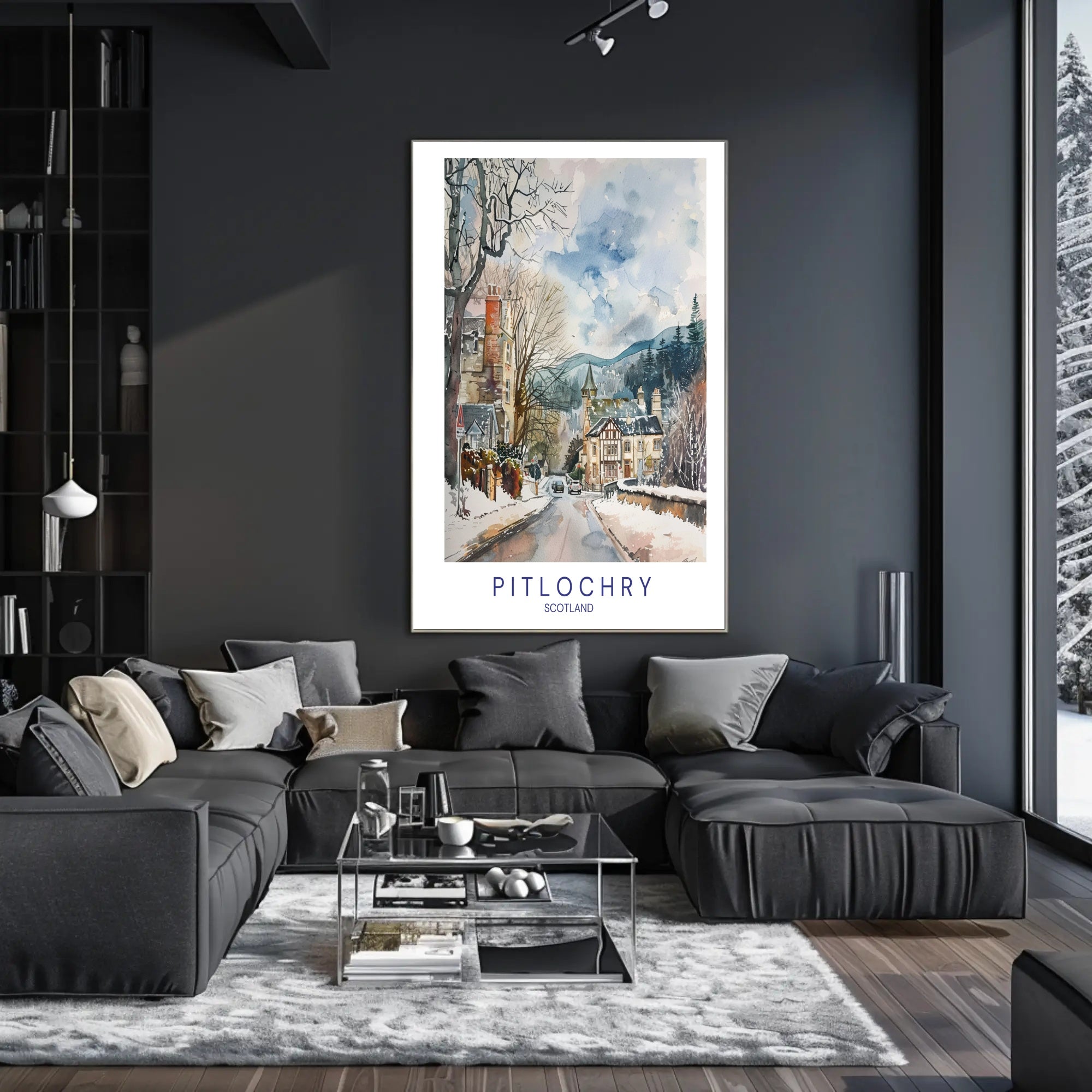 Pitlochry Winter Wonderland: Scenic Travel Poster PosterGoat