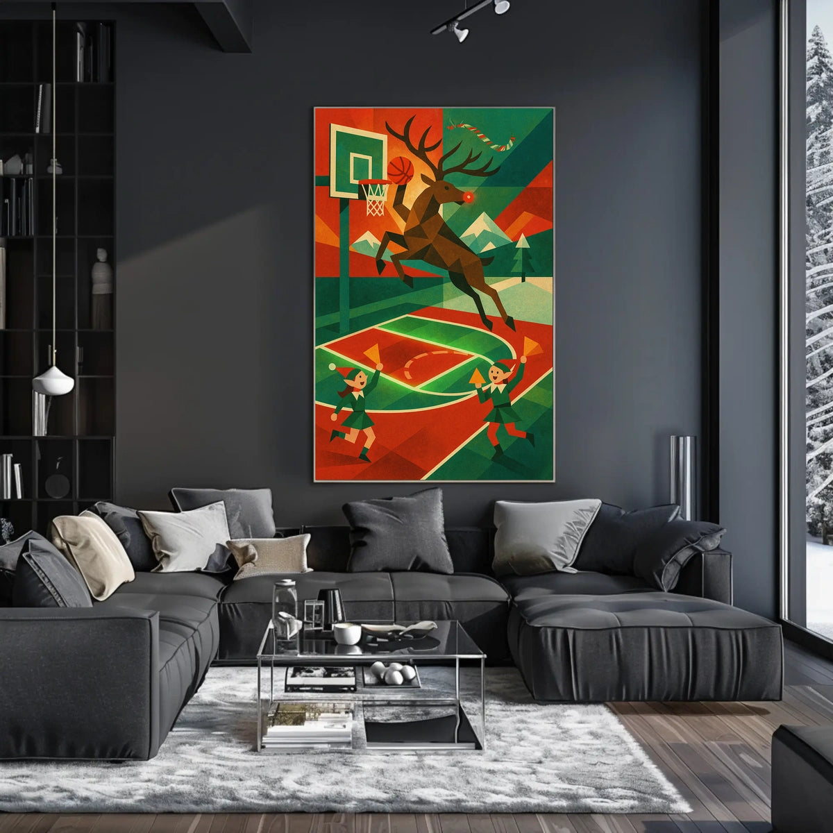 Reindeer Hoops Poster