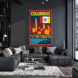 Columbus Cityscape Poster PosterGoat