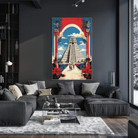 Ancient Mesoamerican Pyramid Cultural Heritage Poster