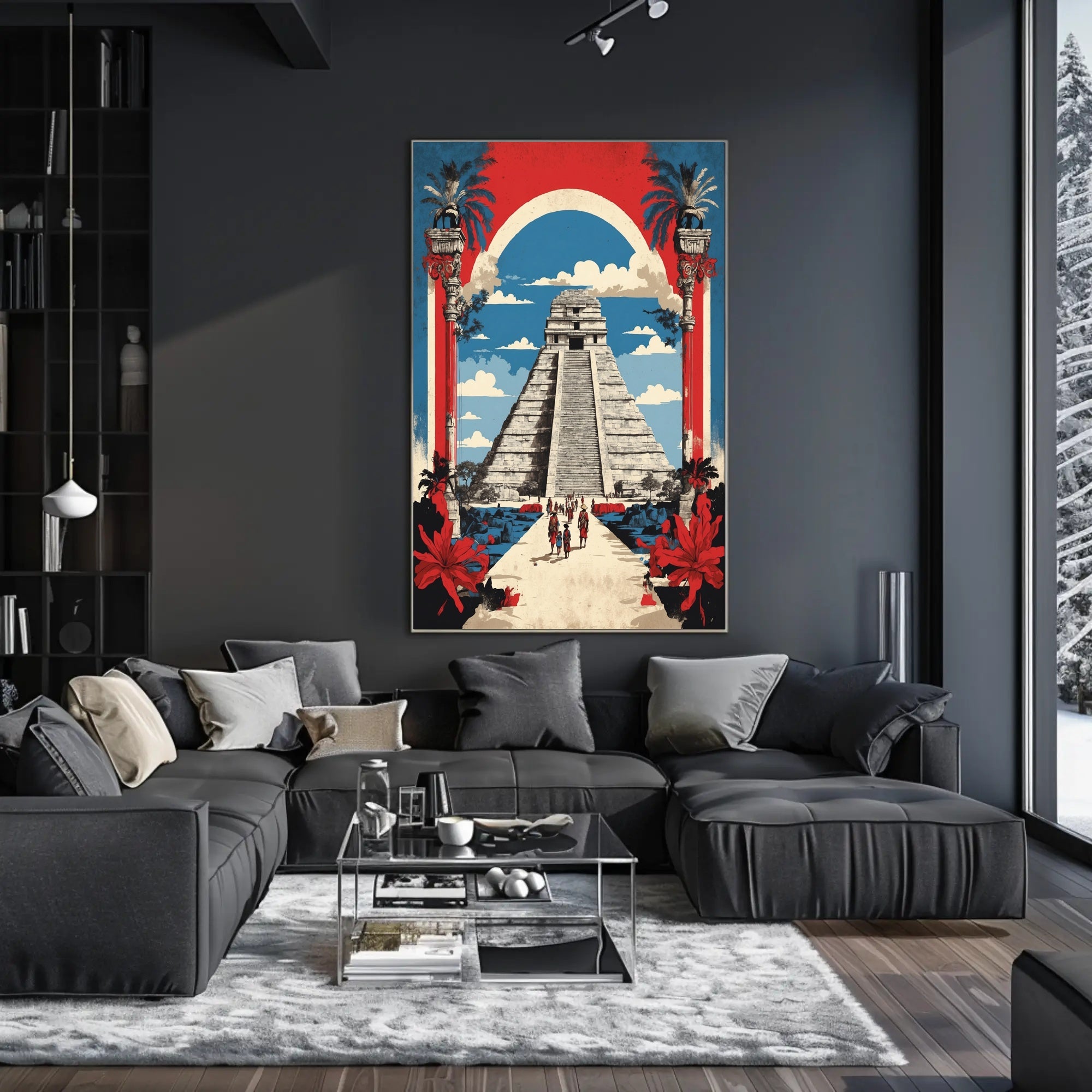 Ancient Mesoamerican Pyramid Cultural Heritage Poster