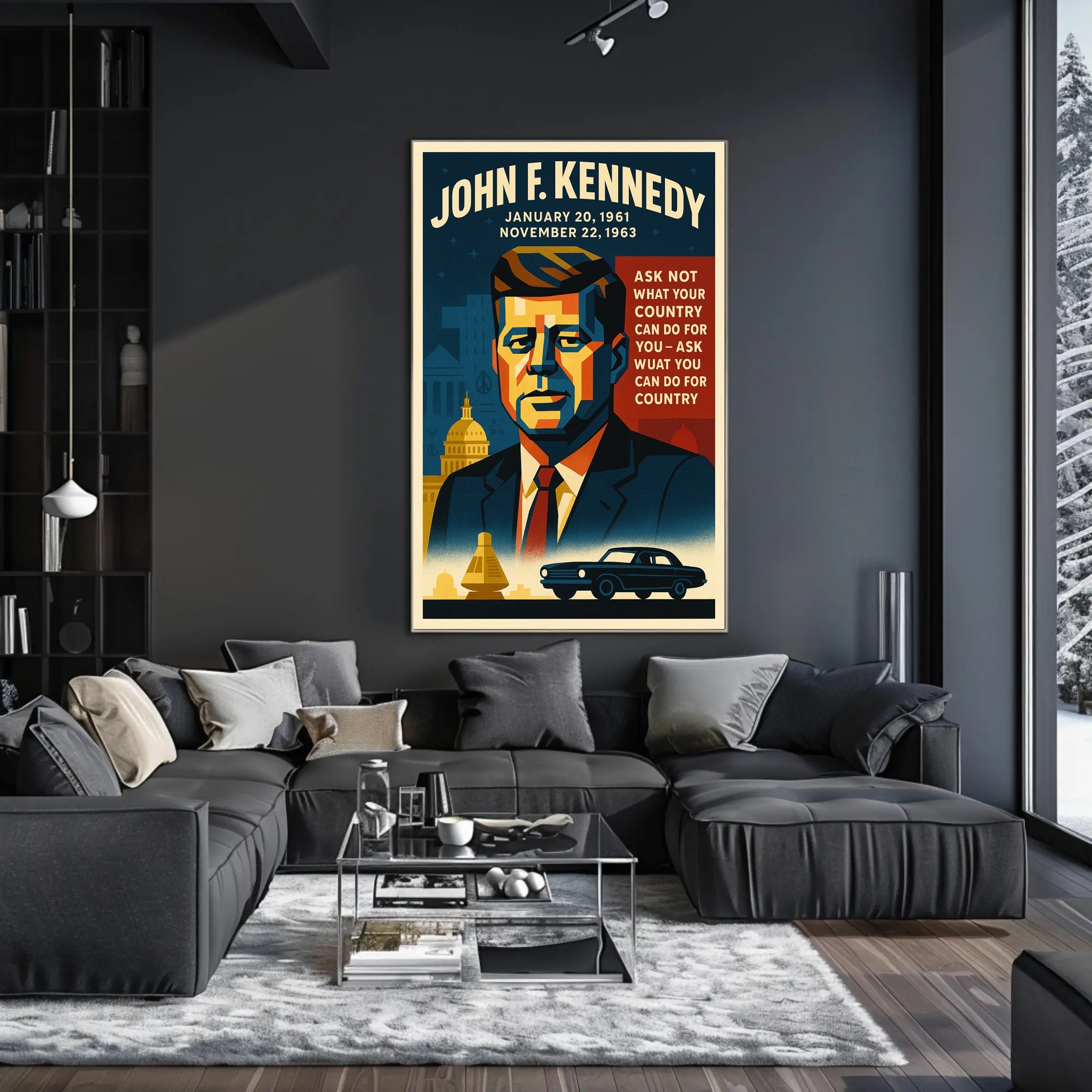 John F. Kennedy Vintage Patriotic Historical or Presidential Poster