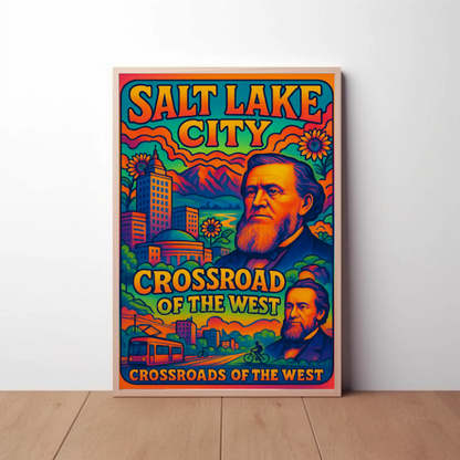Discover Vibrant Salt Lake City: Retro Travel Poster