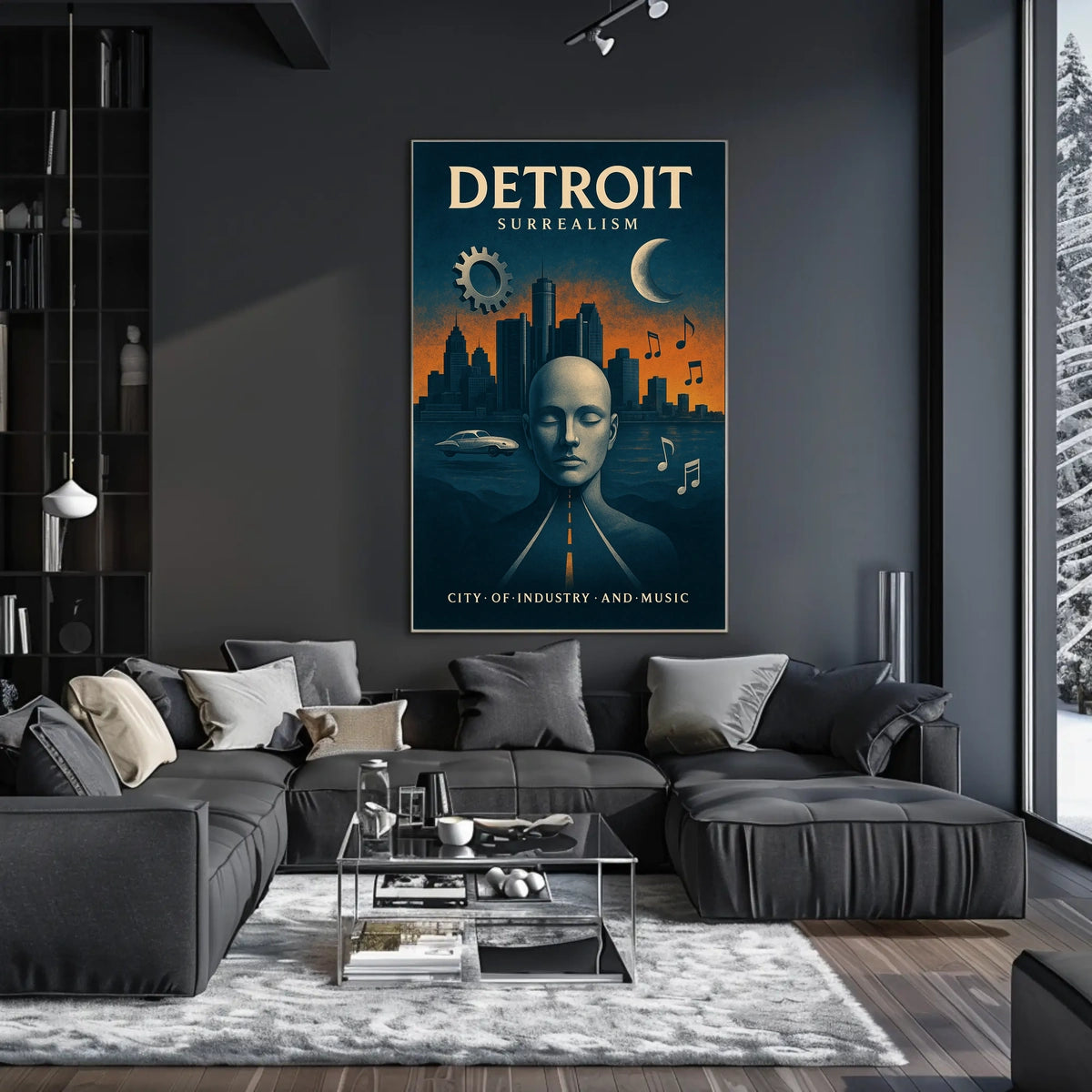 Detroit Heritage Industrial Music Skyline Poster