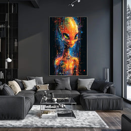 Digital Alien Visage Poster