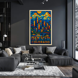 Denver, Colorado Vibrant Cityscape Poster