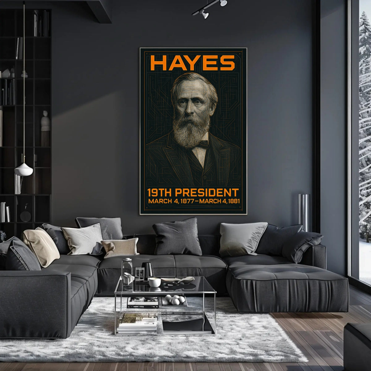 Rutherford B. Hayes 19th President of the United States Techno Schematic Poster