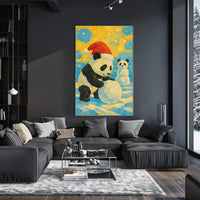 Festive Panda Winter Fun Poster