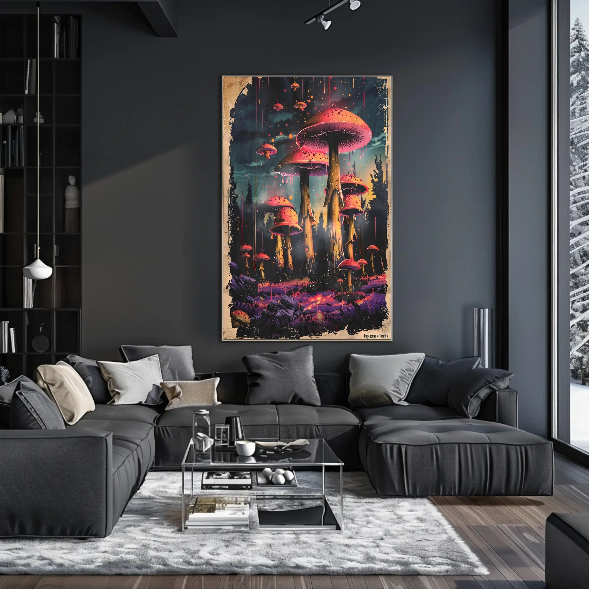 Enchanted Mushroom Forest Art Print Poster for Home Decor PosterGoat