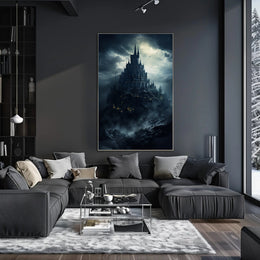 Mysterious Castle On A Stormy Night Poster