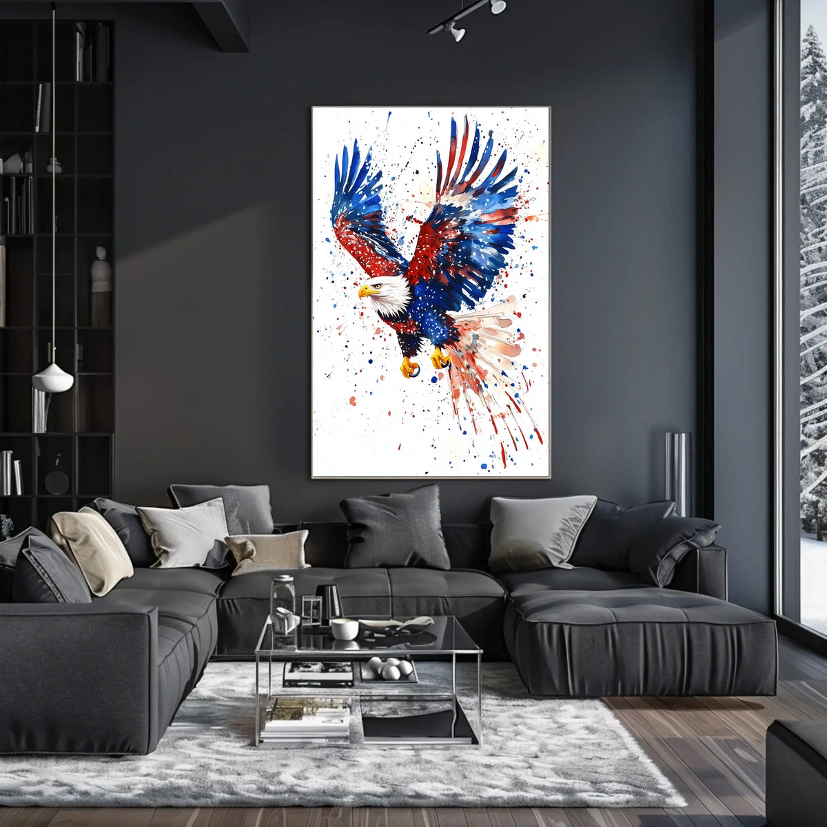 powerful bald eagle flying Poster