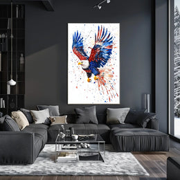 powerful bald eagle flying Poster