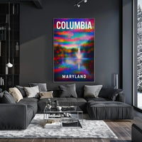 Columbia Maryland Scenic Minimalist Digital Painting Poster