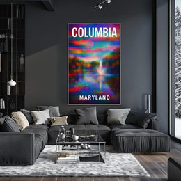 Columbia Maryland Scenic Minimalist Digital Painting Poster