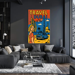 Dubai Adventure Retro Travel Poster