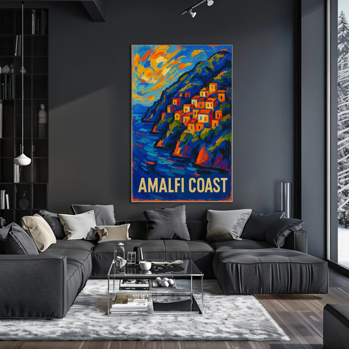 Amalfi Coast Poster 18x24 Coastal Wall Art Decor Print