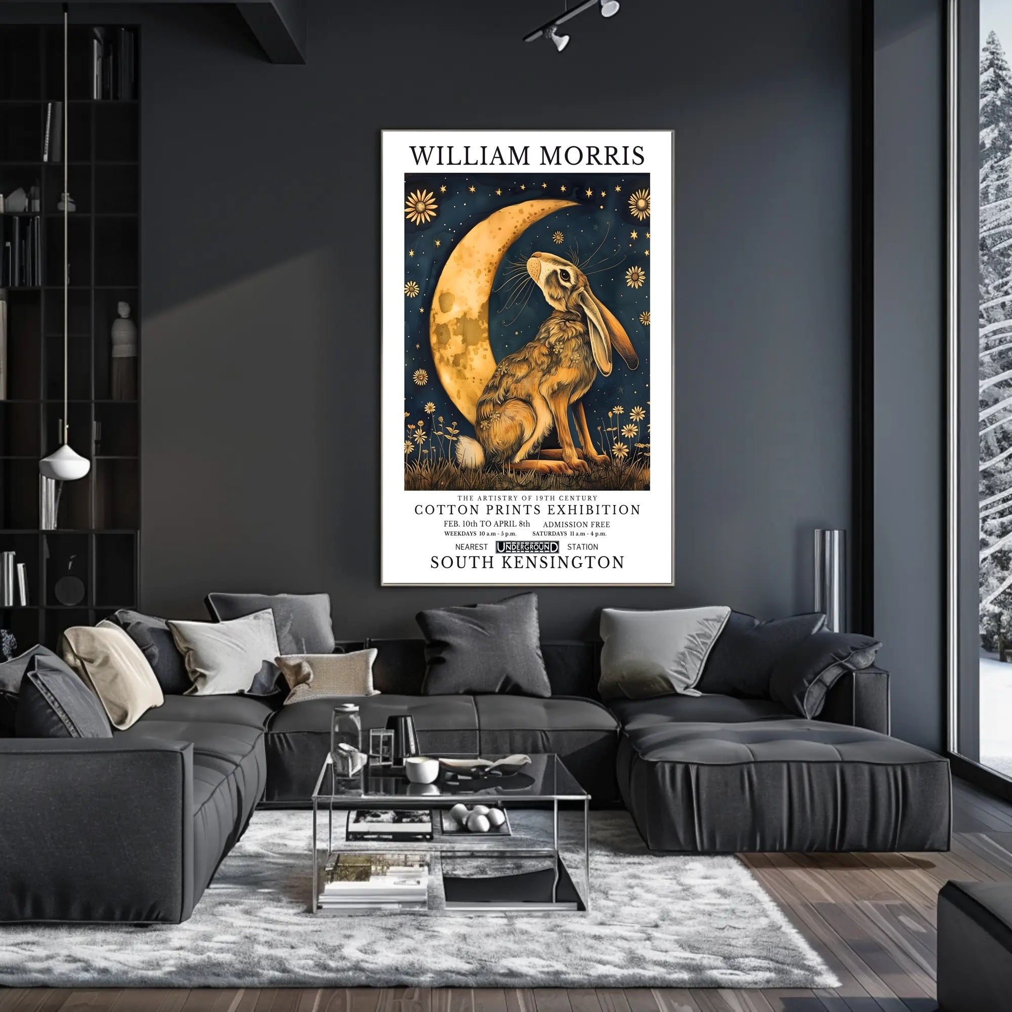 Vintage William Morris Hare Moon Artistic Poster