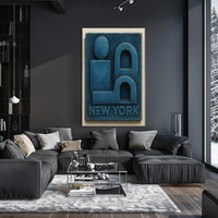 New York Iconic Design Poster City Skyline Art 18 By 24