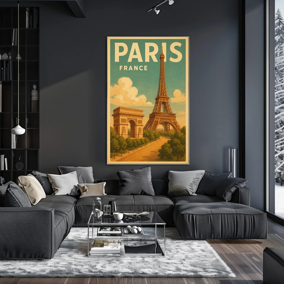 Paris, France Iconic Landmarks Poster