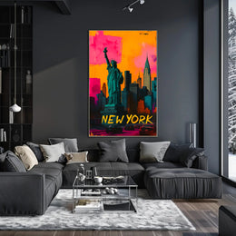 Statue of Liberty Pop Art Urban Cityscape Poster