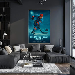 Dynamic Ice Hockey Action Scene Sports Poster PosterGoat