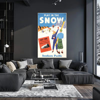 Play in the Snow with Southern Pacific Poster PosterGoat