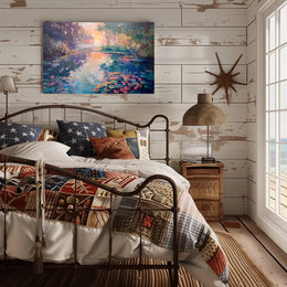 Serene Impressionistic Landscape Poster: Tranquil Water Scene