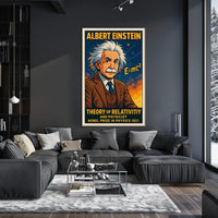 Albert Einstein Relativity Theory Vintage Science Wall Art Home Office Decor Poster