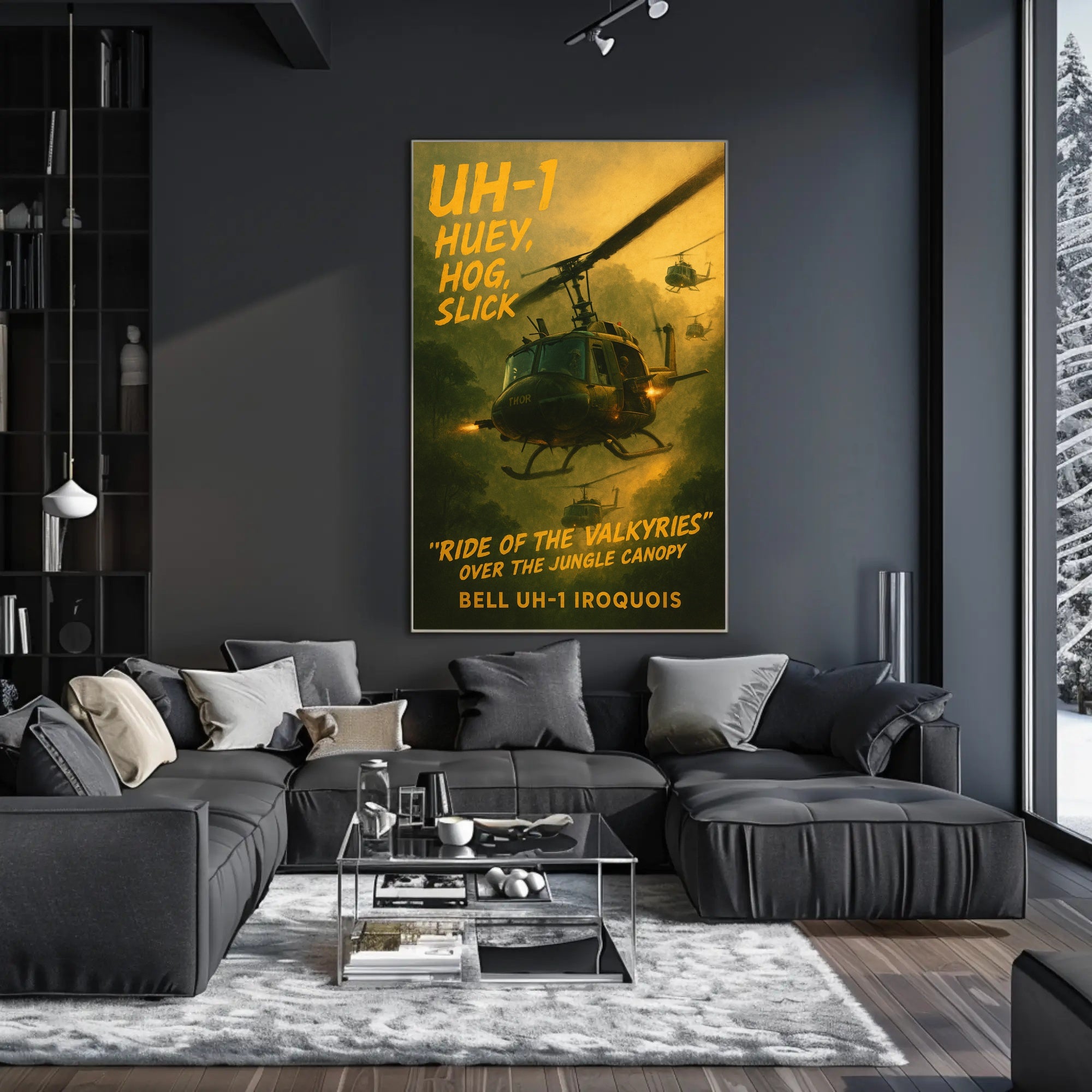 Vietnam War Era Bell UH-1 Iroquois Military Poster